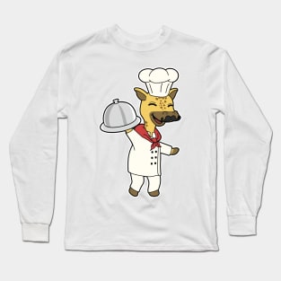 Giraffe as Chef with Cooking apron & Platter Long Sleeve T-Shirt